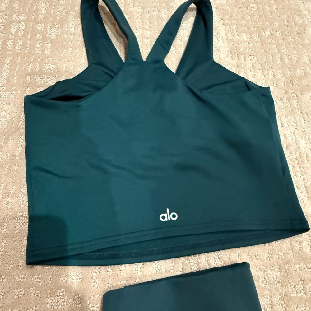 ALO Yoga Teal Green Racerback Tank